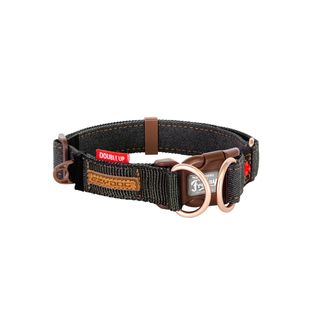 EzyDog Collar Small / Black Denim Double Up Collar