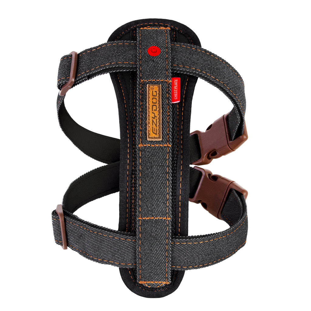 EzyDog Harness X-Small / Black Denim Chest Plate Dog Harness