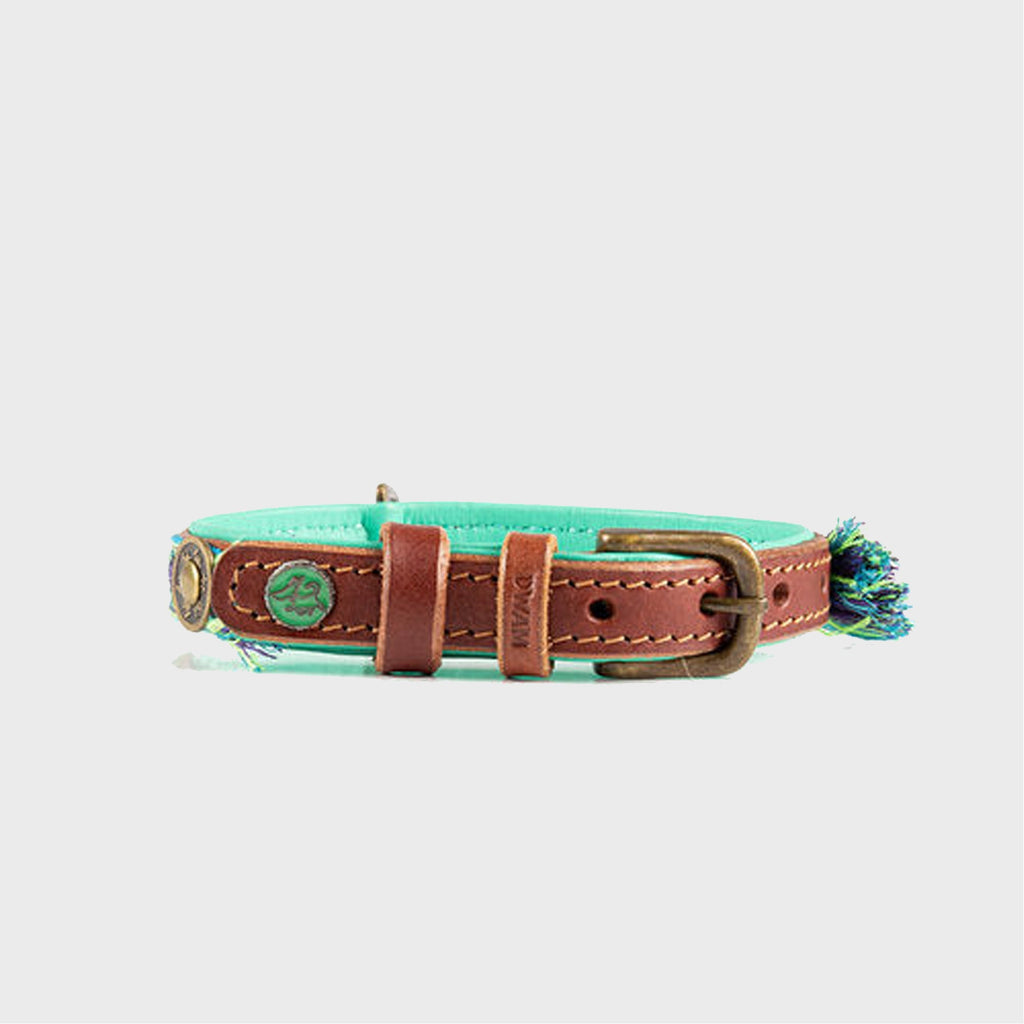 Boho Juan Blue Leather Dog Collar - Dog with a Mission - Slickers ◊ Doghouse