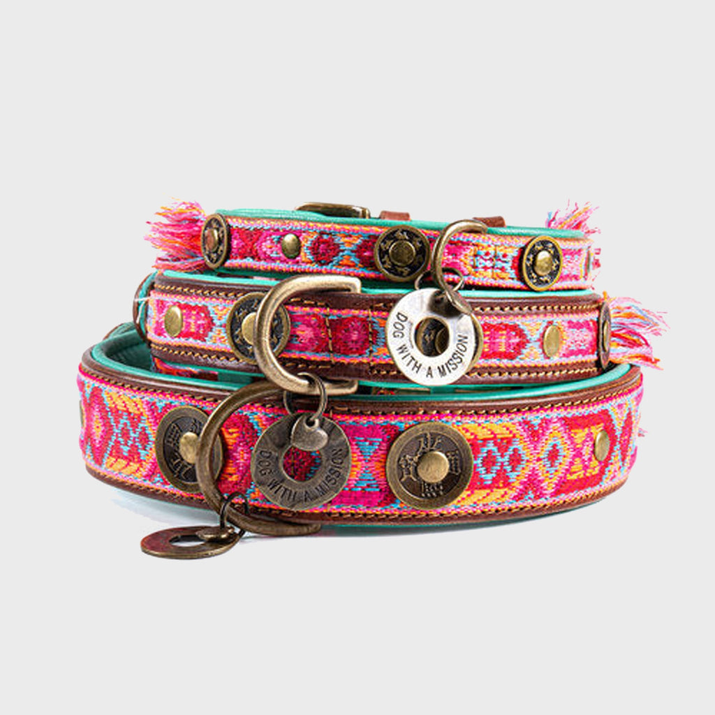 Lords and Labradors Collar Pink Boho Rosa Dog Collar - Dog with a Mission