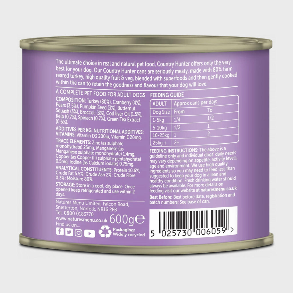 FARM REARED TURKEY WITH SUPERFOODS CANS 600g - Slickers ‚óä Doghouse