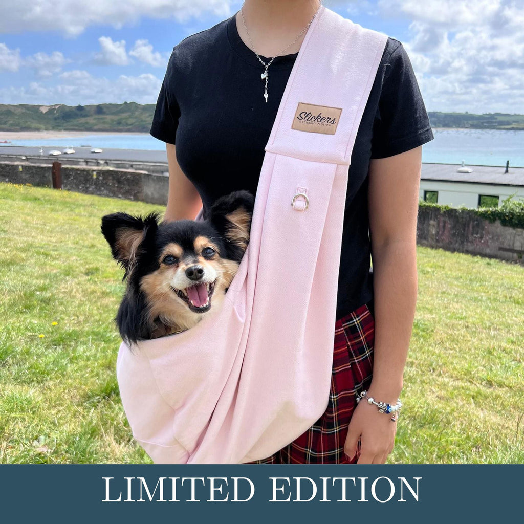 Limited Edition Blush Pink Tweed Dog Sling - Slickers ◊ Doghouse