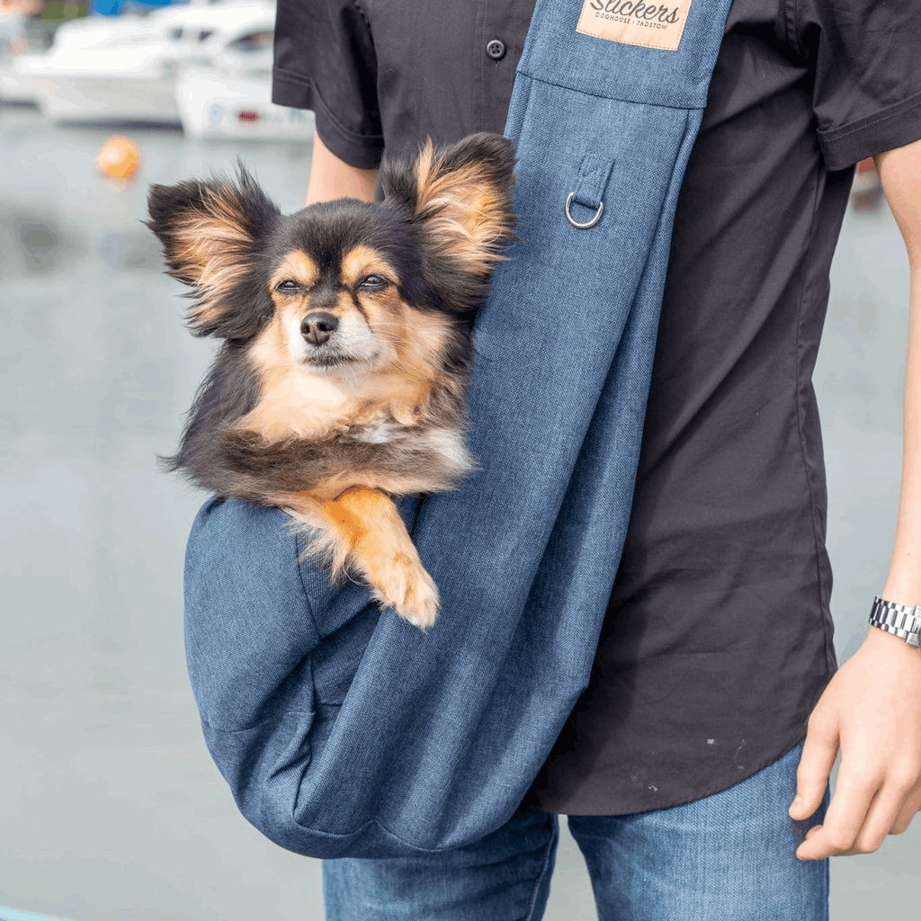 Slickers ◊ Doghouse Dog sling Denim Blue Dog Sling